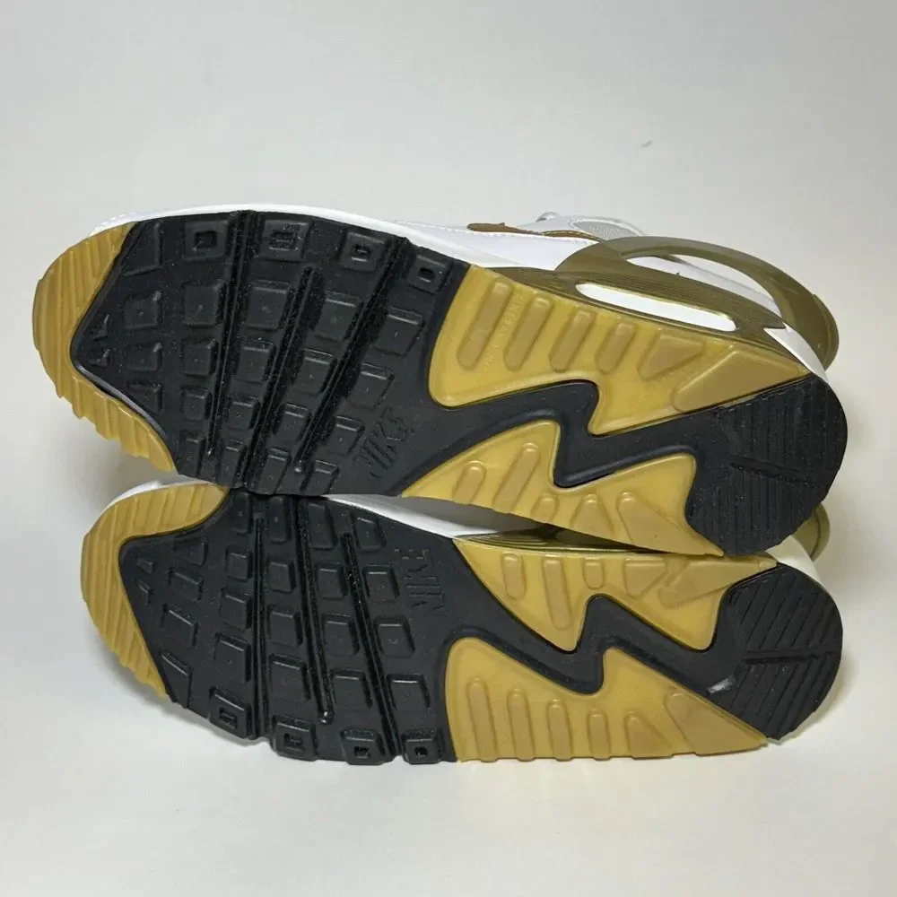 Nike Air Max 90 Flyease White Gold Sneaker Shoe CV0526-100 GS Size 7 Women's 8.5 - Picture 5 of 9